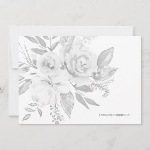 Modern Grey and White Monochromatic  Personalized Card