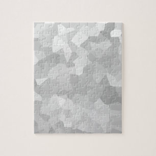 Modern - Grey and White Polygon Shape Abstract Jigsaw Puzzle