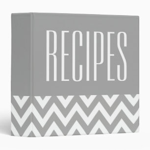 Modern Grey and White Recipe Binder