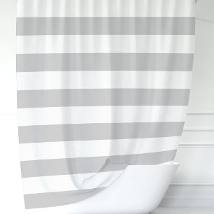 Modern Grey and White Wide Stripes