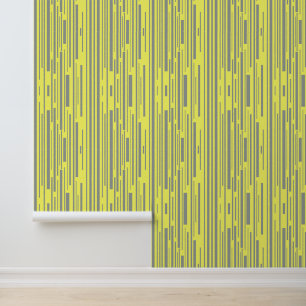 Modern grey and yellow stripes pattern wallpaper