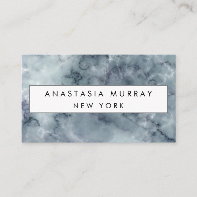 Modern Grey Black & White Marble Minimalist Luxury Business Card (Front)