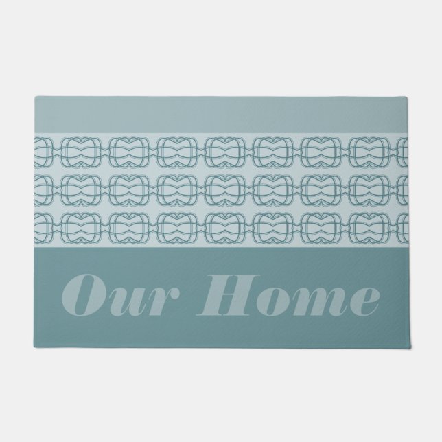 Modern Grey Blue Doormat (Front)