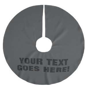 Modern Grey Bold Minimalist Professional Your Text Brushed Polyester Tree Skirt