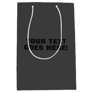 Modern Grey Bold Minimalist Professional Your Text Medium Gift Bag