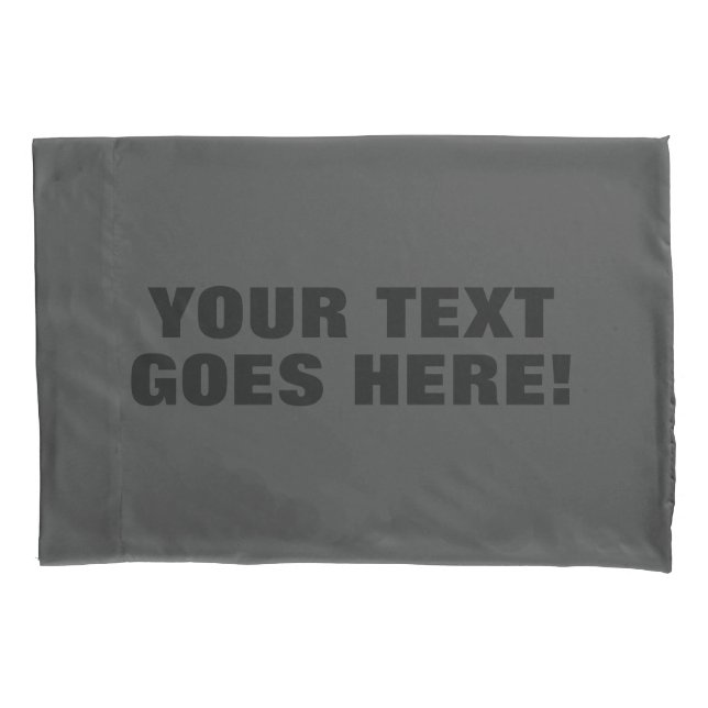 Modern Grey Bold Minimalist Professional Your Text Pillowcase (Front)