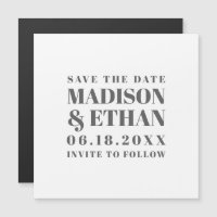 Modern Grey Bold Typography Save the Date