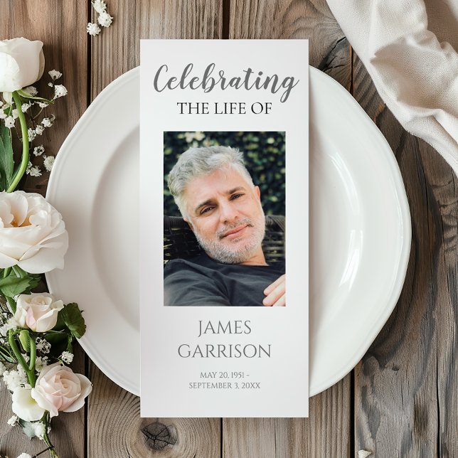 Modern Grey Celebration of Life Memorial Program (Creator Uploaded)