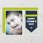 Modern Grey Chevron Photo Father's Day Card<br><div class="desc">Customizable photo Father's Day card featuring modern typography and grey and white chevron pattern. Personalize by adding your photo and other details. This photo Father's Day is available in other cardstock.</div>