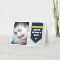 Modern Grey Chevron | Photo Father's Day Card