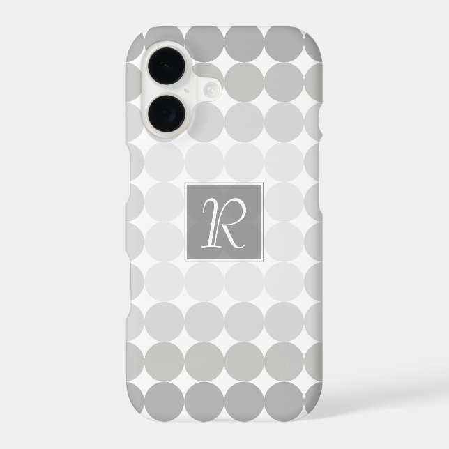 Modern Grey Circles Monogram (Back)