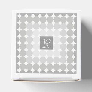Modern Grey Circles Monogram Favor Box