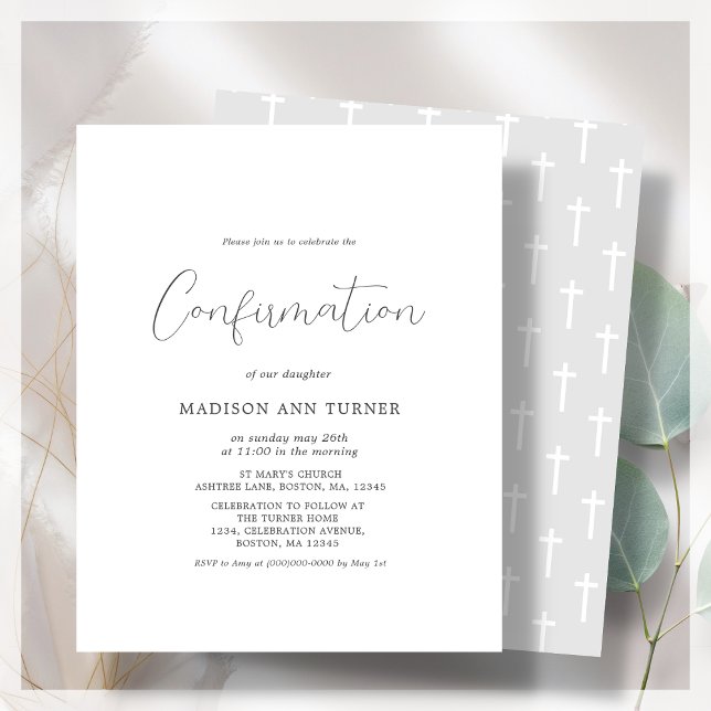 Modern Grey | Confirmation Budget Invitation (Creator Uploaded)