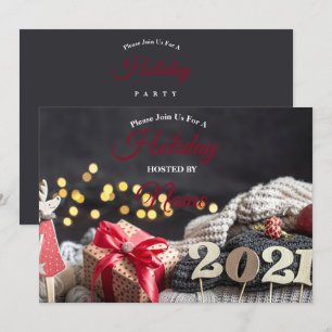 Modern grey Corporate Christmas Holiday Invitation
