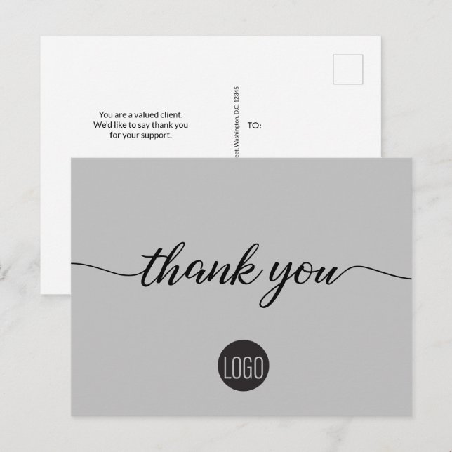 Modern Grey Corporate logo Business template Postcard (Front/Back)