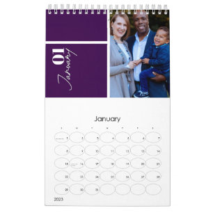 Modern Grey custom multi photo year Celebration  C Calendar