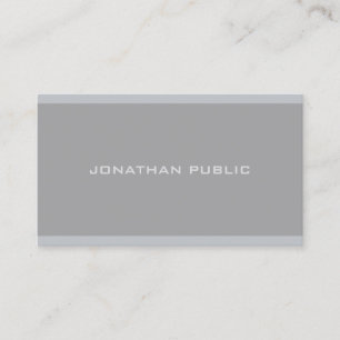 Modern Grey Elegant Simple Plain Professional Business Card