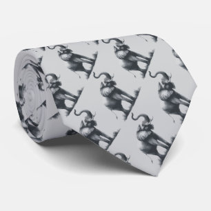 Modern Grey Elephant Trunk Raised Wildlife Animal Tie