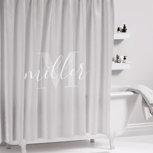 Modern Grey Family Name Monogram