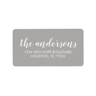 Modern Grey Family Name Return Address Label