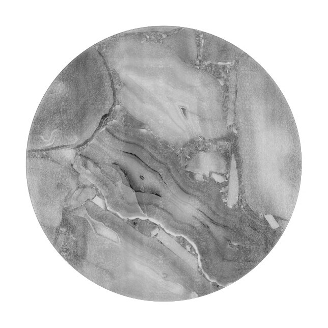 Modern Grey Faux Marble Stone Cutting Board (Front)