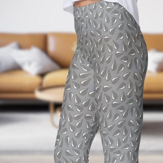 Modern Grey Flick Pattern Leggings (Modern Gray Flick Pattern Leggings)