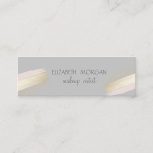 Modern Grey, Foil Brush Stroke Mini Business Card
