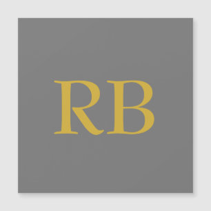 Modern Grey Gold Colour Monogram Initials