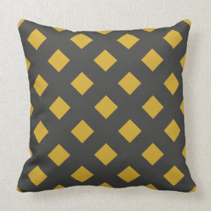 Modern Grey & Gold Geometric Block Throw Pillow