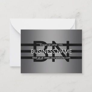 Modern Grey Gradient & Horizontal Black Stripes Card