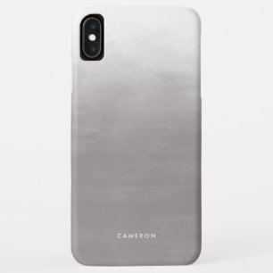 Modern Grey Gradient Ombre Personalized iPhone XS Max Case