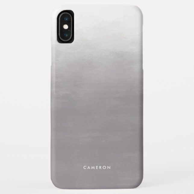 Modern Grey Gradient Ombre Personalized Case-Mate iPhone Case (Back)