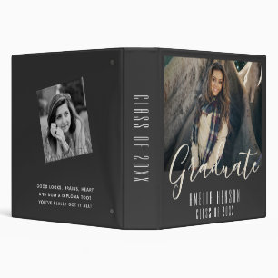 Modern Grey Graduate Graduation Photo Album Binder