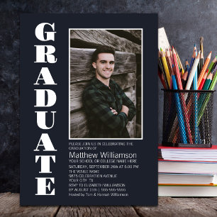 Modern Grey Graduation Party Invitation