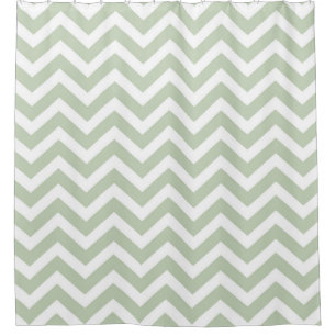 Modern Grey/Green and White Chevron Striped