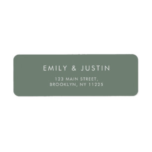 Modern Grey Green Wedding Address