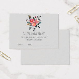 Modern Grey Guess How Many Kisses Game Cards