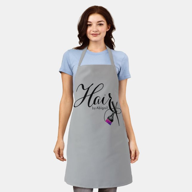 Modern Grey Hair Stylist Apron (Worn)