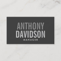 Modern Grey Huge Bold Text Business Card