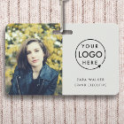 Modern Grey ID Card | Logo Photo Business Staff