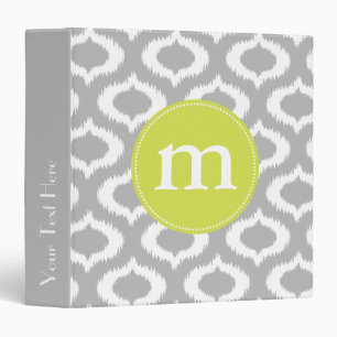 Modern Grey Ikat Diamonds Personalized Binder