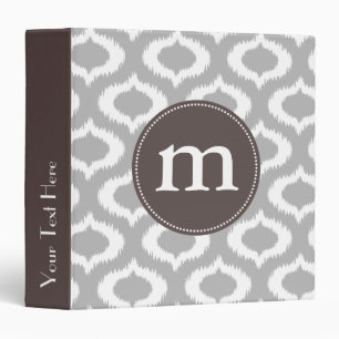 Modern Grey Ikat Diamonds Personalized Binder