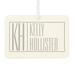 Modern Grey Initials & Name Logo Air Freshener