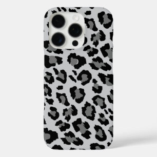 Modern Grey Leopard Cheetah Animal Print Pattern iPhone 16 Pro Case