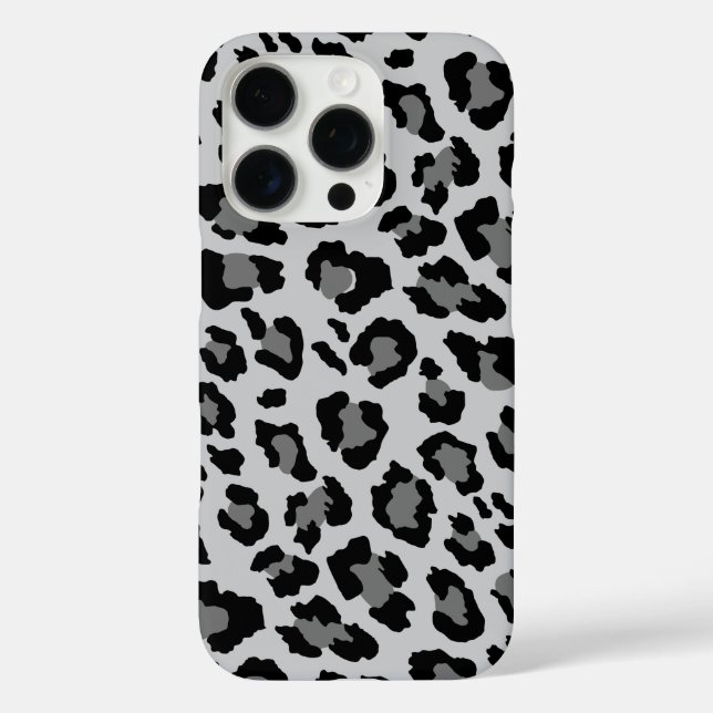 Modern Grey Leopard Cheetah Animal Print Pattern Case-Mate iPhone Case (Back)
