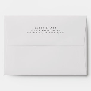 Modern Grey Mist Wedding Return Address Envelope