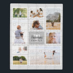 Modern Grey Monochrome Family Photo Collage Jigsaw Puzzle<br><div class="desc">This unique and modern grey family photo collage puzzle features a space for you to add your own photos, and add a name and initial. This trendy and simple personalised monochrome photograph montage design is the perfect keepsake gift for any mother, grandmother, or other family member who loves putting puzzles...</div>
