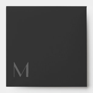 Modern Grey Monogram Personalized Envelopes