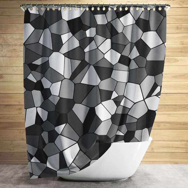 Modern Grey Mosaic Pattern (Modern Gray Mosaic Pattern Shower Curtain)