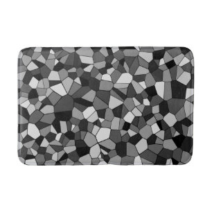 Modern Grey Mosaic Pattern Bath Mat